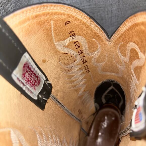 Nocona 10807 Men’s 9D Gray Leather Cowboy Boots USA Made Western Flame Stitch - Picture 7 of 7